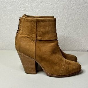 Rag & Bone Womens 'Newbury' Tan Brown Leather Nubuck Ankle Short Boots Size 37.5